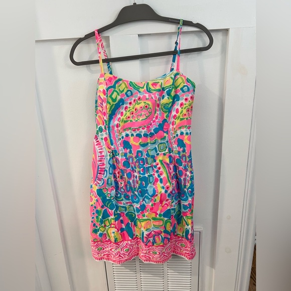 Lilly Pulitzer Shelli Stretch Shift Come Out Of Your Shell Tie-Back Dress Size 8 - Picture 5 of 5